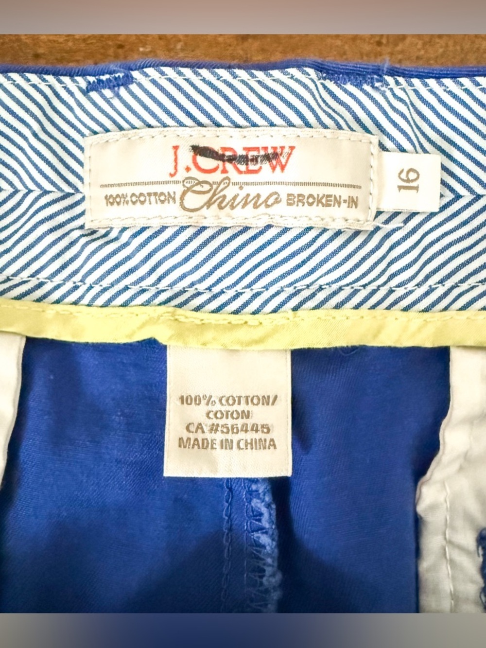 J. Crew Cobalt Blue Cotton Chino Broken-In Shorts - Picture 4 of 5